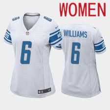 Women Detroit Lions #6 Tyrell Williams White Nike Game NFL Jersey